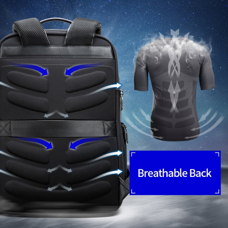 Bopai 851-036611 Large Capacity Top-grain leather Business Breathable Man Backpack, Size: 30x12x43cm(Black) - free shipping - PMC Jewellery - Order now!