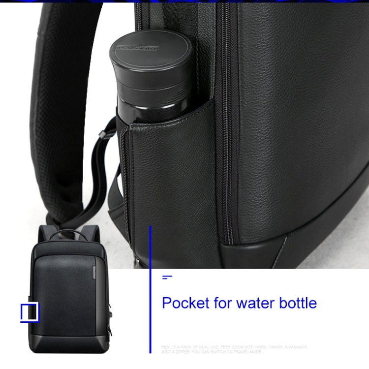 Bopai 851-036611 Large Capacity Top-grain leather Business Breathable Man Backpack, Size: 30x12x43cm(Black) - free shipping - PMC Jewellery - Order now!