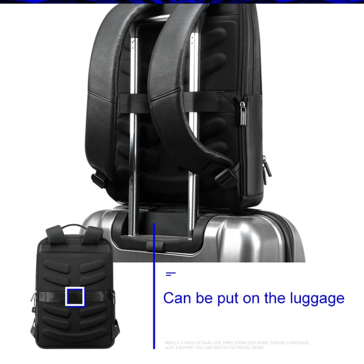 Bopai 851-036611 Large Capacity Top-grain leather Business Breathable Man Backpack, Size: 30x12x43cm(Black) - free shipping - PMC Jewellery - Order now!