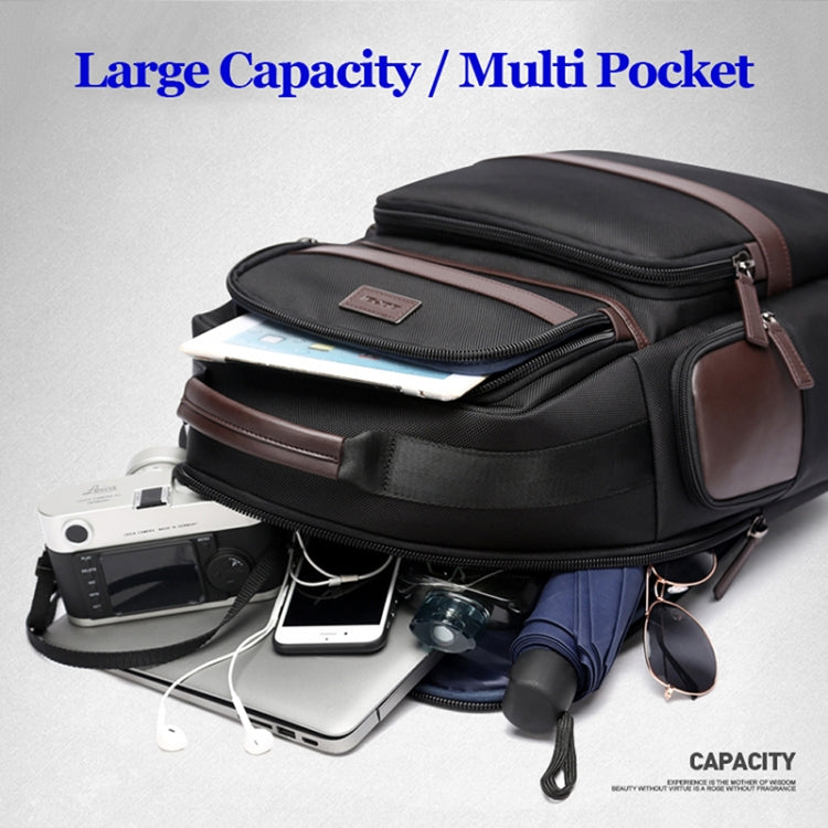 Bopai 751-007301 Business Anti-theft Water-resistant Large Capacity Double Shoulder Bag,with USB Charging Port, Size: 28x19x42cm(Black) - free shipping - PMC Jewellery - Order now!