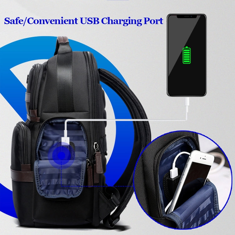 Bopai 751-007301 Business Anti-theft Water-resistant Large Capacity Double Shoulder Bag,with USB Charging Port, Size: 28x19x42cm(Black) - free shipping - PMC Jewellery - Order now!