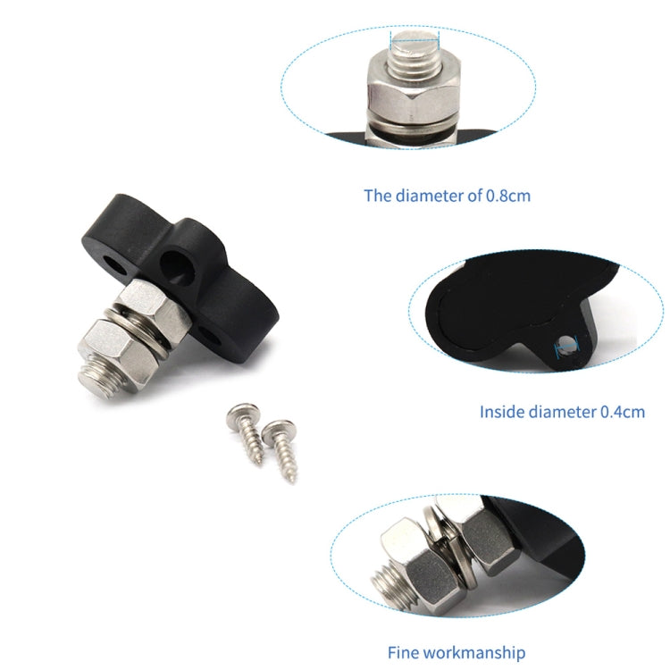 Single Heavy-Duty Terminal Studs Black  M10 Bus Bar for Car / RV / Boat - Booster Cable & Clip by PMC TechLife | Online Shopping South Africa | PMC TechLife | Buy Now Pay Later Mobicred