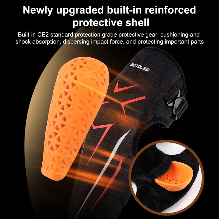 MOTOLSG 2 in 1 Knee Pads Motorcycle Bicycle Riding Warm Fleece Soft Protective Gear with CE Protector (Black Yellow) - free shipping - PMC TechLife - Order now!