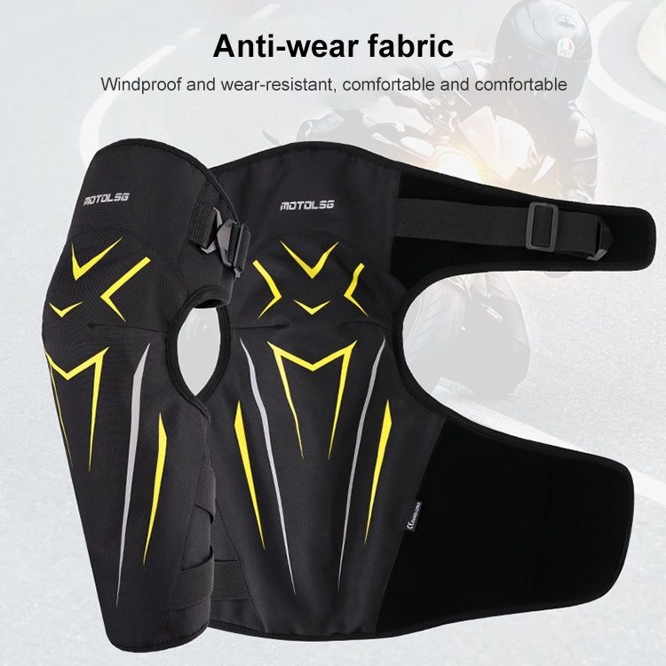 MOTOLSG 2 in 1 Knee Pads Motorcycle Bicycle Riding Warm Fleece Soft Protective Gear with CE Protector (Black Yellow) - free shipping - PMC TechLife - Order now!