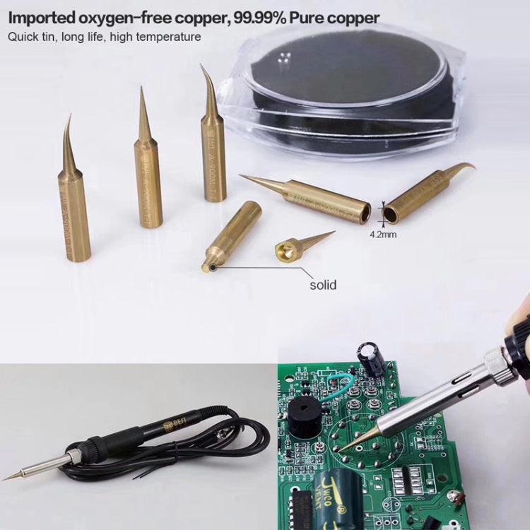 10 PCS BEST Pure Copper Low Temperature Soldering Iron Tip Special for Welding Fly Jump Wire A-900M-T-I - free shipping - PMC TechLife - Order now!