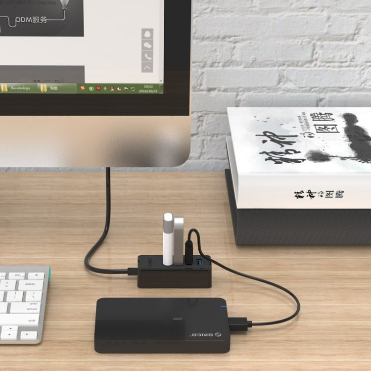 ORICO W5P-U3-100 4-Port USB 3.0 Desktop HUB with 100cm Micro USB Cable Power Supply(Black) - USB 3.0 HUB by ORICO | Online Shopping South Africa | PMC TechLife | Buy Now Pay Later Mobicred