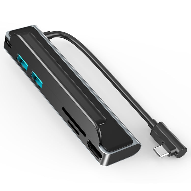 AD-065 6 in 1 USB-C / Type-C to 4K HDMI + SD / TF Card Slot + Type-C + 2 USB 3.0 Back Clip Style Multifunctional Docking Station HUB - free shipping - PMC Jewellery - Order now!