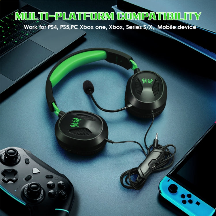 KOTION EACH G3100 Stereo Bass Gaming Headset with Omni-directional Mic,Cable Length: 1.7m(Black+Green) - free shipping - PMC Jewellery - Order now!