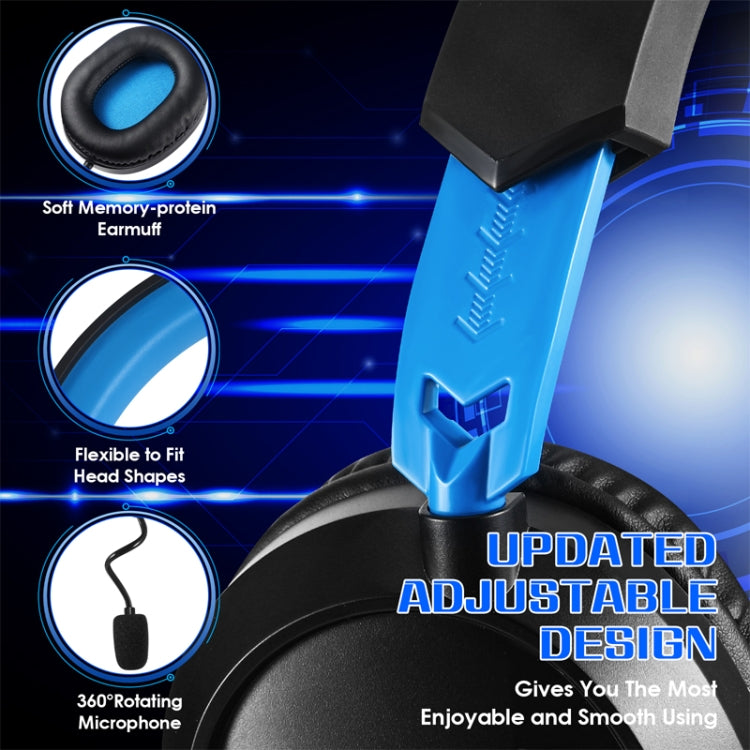 KOTION EACH G3100 Stereo Bass Gaming Headset with Omni-directional Mic,Cable Length: 1.7m(Black+Blue) - free shipping - PMC Jewellery - Order now!