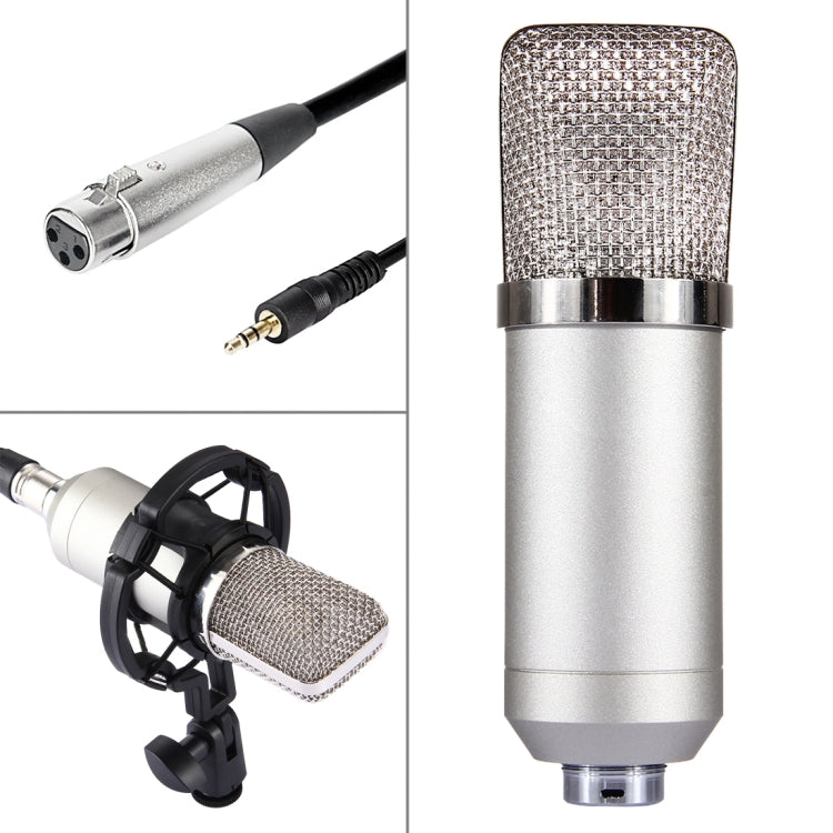FIFINE F-700 Professional Condenser Sound Recording Microphone with Shock Mount for Studio Radio Broadcasting & Live Boardcast, 3.5mm Earphone Port, Cable Length: 2.5m(Silver) - Microphone by PMC TechLife | Online Shopping South Africa | PMC TechLife | Buy Now Pay Later Mobicred