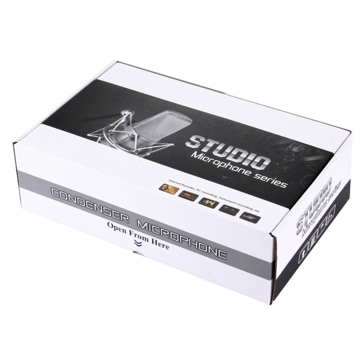 FIFINE F-700 Professional Condenser Sound Recording Microphone with Shock Mount for Studio Radio Broadcasting & Live Boardcast, 3.5mm Earphone Port, Cable Length: 2.5m(Silver) - Microphone by PMC TechLife | Online Shopping South Africa | PMC TechLife | Buy Now Pay Later Mobicred