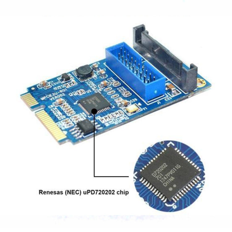 MINI PCI-E to USB 3.0 Front 19 Pin Desktop PC Expansion Card (Blue) -  by PMC Jewellery | Online Shopping South Africa | PMC Jewellery | Buy Now Pay Later Mobicred