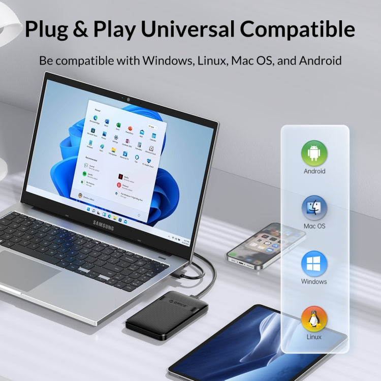 ORICO 2577U3-V1 Grid Texture Design 2.5 inch USB3.0 Micro-B Hard Drive Enclosure Box(Black) - HDD Enclosure by ORICO | Online Shopping South Africa | PMC TechLife | Buy Now Pay Later Mobicred