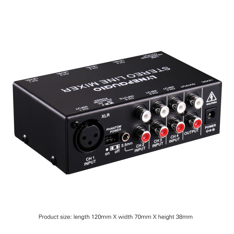 LINEPAUDIO B895 Five-channel Stereo Microphone Mixer with Earphone Monitoring(Black) -  by PMC TechLife | Online Shopping South Africa | PMC TechLife | Buy Now Pay Later Mobicred