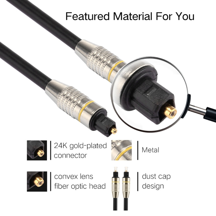 20m OD6.0mm Nickel Plated Metal Head Toslink Male to Male Digital Optical Audio Cable - Audio Optical Cables by PMC Jewellery | Online Shopping South Africa | PMC Jewellery | Buy Now Pay Later Mobicred