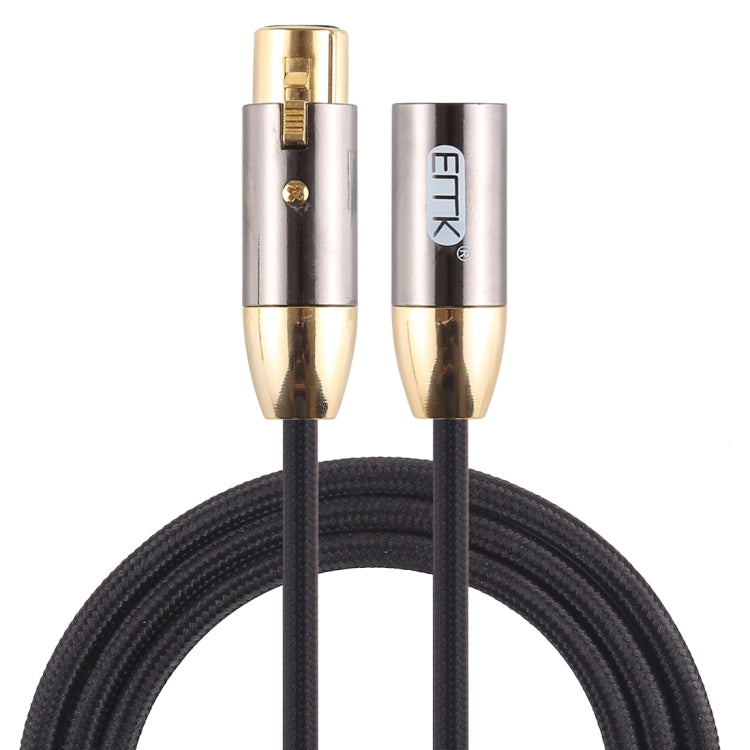 EMK XLR Male to Female Gold-plated Plug Cotton Braided Cannon Audio Cable for XLR Jack Devices, Length: 1m(Black) - free shipping - PMC TechLife - Order now!