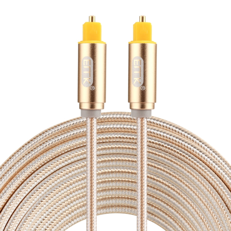 EMK 5m OD4.0mm Gold Plated Metal Head Woven Line Toslink Male to Male Digital Optical Audio Cable(Gold) - Audio Optical Cables by EMK | Online Shopping South Africa | PMC TechLife | Buy Now Pay Later Mobicred