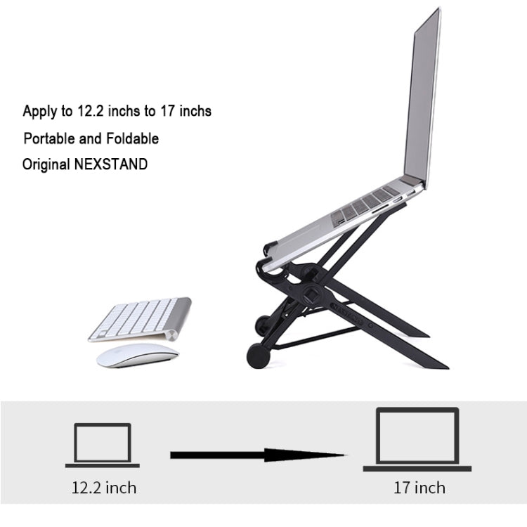 Nexstand K2 Laptop Height Extender Holder Stand Folding Portable Computer Heat Dissipation Bracket, Size: 35.4x4x4cm(Black) - MacBook Holder by PMC Jewellery | Online Shopping South Africa | PMC Jewellery | Buy Now Pay Later Mobicred