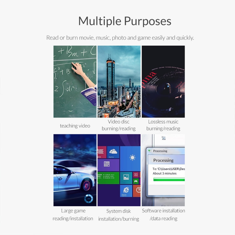 ORICO DVD-XD007 Portable USB 3.0 Interface External CD DVD Optical Drive CD/DVD-RW Recorder - free shipping - PMC Jewellery - Order now!