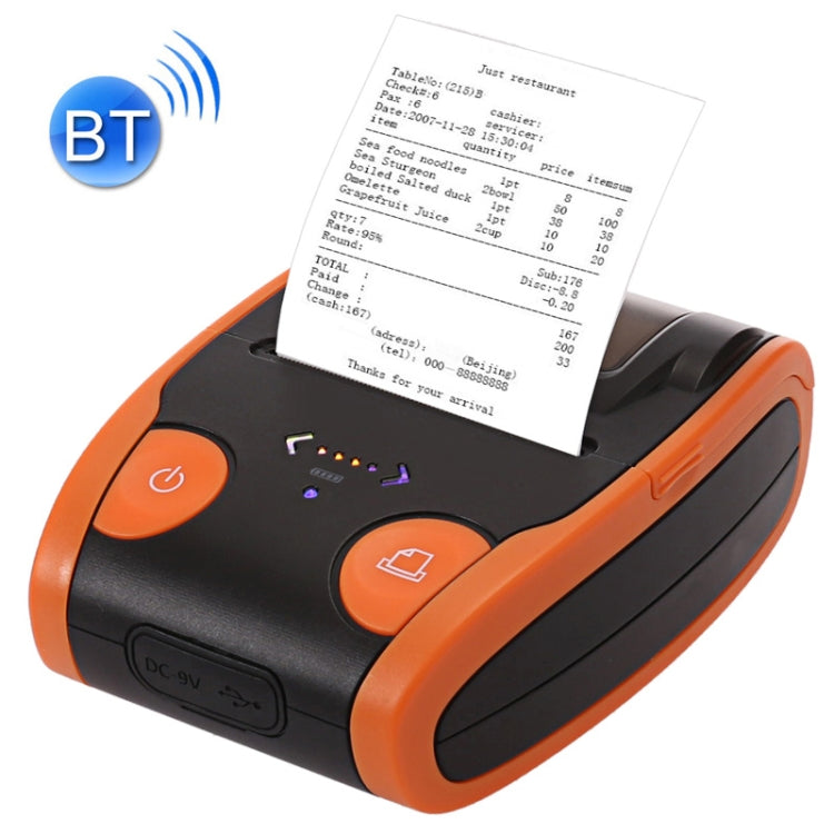 QS-5806 Portable 58mm Bluetooth POS Receipt Thermal Printer(Orange) - Printer by PMC TechLife | Online Shopping South Africa | PMC TechLife | Buy Now Pay Later Mobicred