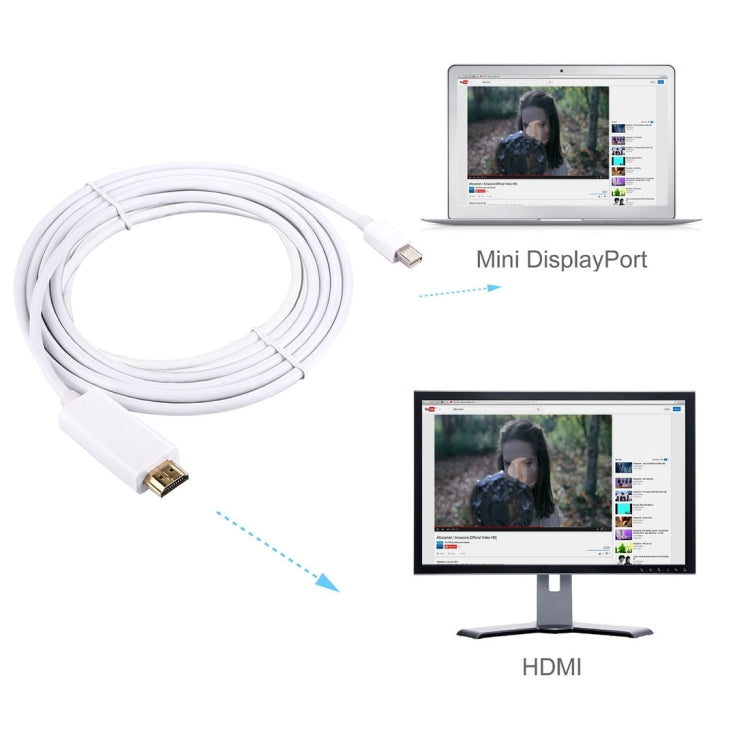 3m Mini DisplayPort Male to HDMI Male Adapter Cable - Cable & Adapter by PMC Jewellery | Online Shopping South Africa | PMC Jewellery | Buy Now Pay Later Mobicred