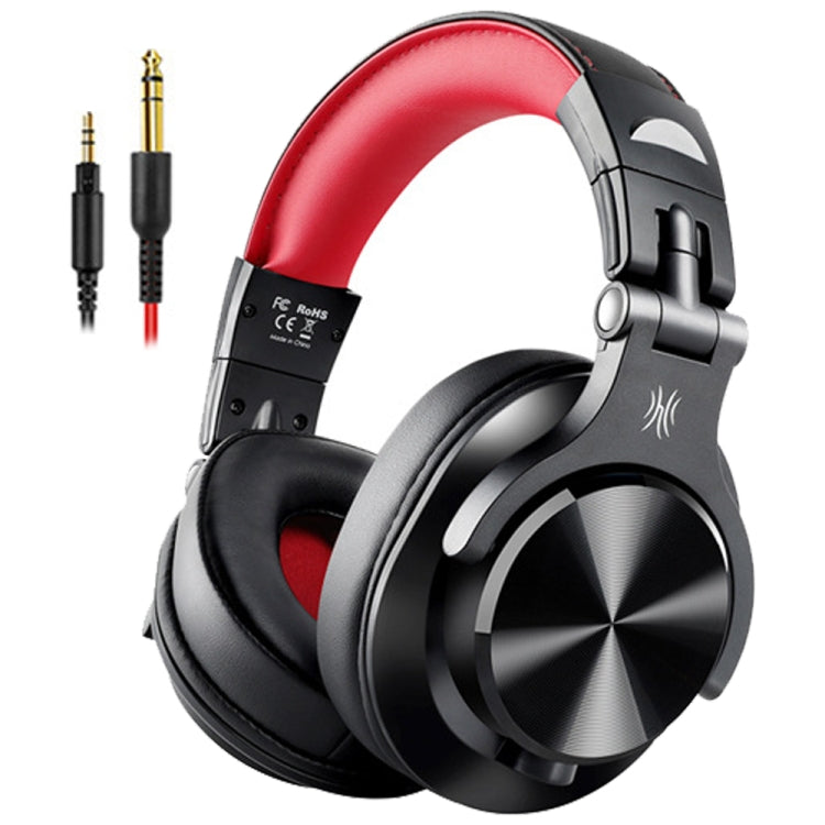 OneOdio A71 Head-mounted Noise Reduction Wired Headphone with Microphone (Black Red) - free shipping - PMC Jewellery - Order now!