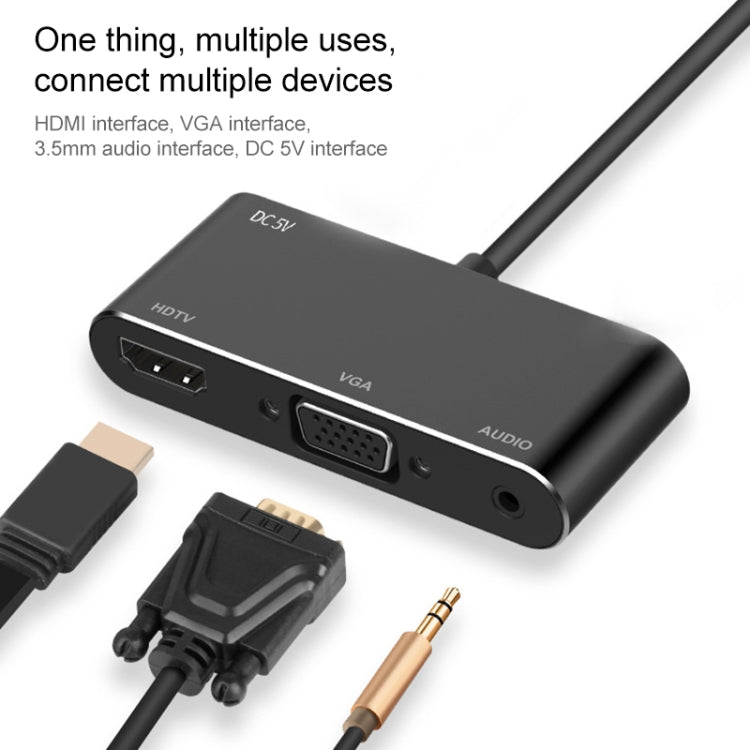 7585B 3 in 1 Micro USB / 8 Pin / Type-C to VGA / HDTV / AV Adapter Mobile HD Screen Player (Black) - Wireless Display Dongle by PMC TechLife | Online Shopping South Africa | PMC TechLife | Buy Now Pay Later Mobicred