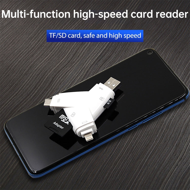 919 3 in 1 USB + USB-C / Type-C + 8 Pin Interfaces TF / SD Card Reader with OTG - free shipping - PMC Jewellery - Order now!