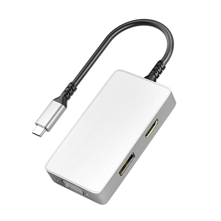 ULT-unite 5 in 1 USB-C / Type-C to 3.5mm Audio + VGA + DP + HDMI + PD Port Multifunctional HUB Adapter(White) - free shipping - PMC Jewellery - Order now!