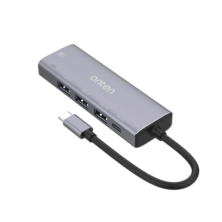 Onten OT-95123 5 in 1 Multifunctional Type-C + USB + HDMI Docking Station, Cable Length: 145mm(Silver) - free shipping - PMC Jewellery - Order now!