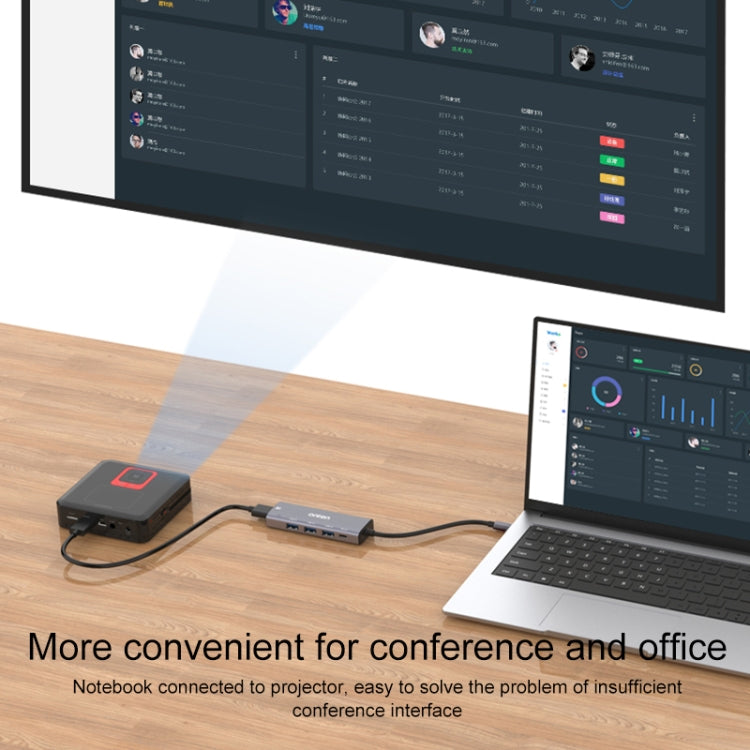 Onten OT-95123 5 in 1 Multifunctional Type-C + USB + HDMI Docking Station, Cable Length: 145mm(Silver) - free shipping - PMC Jewellery - Order now!