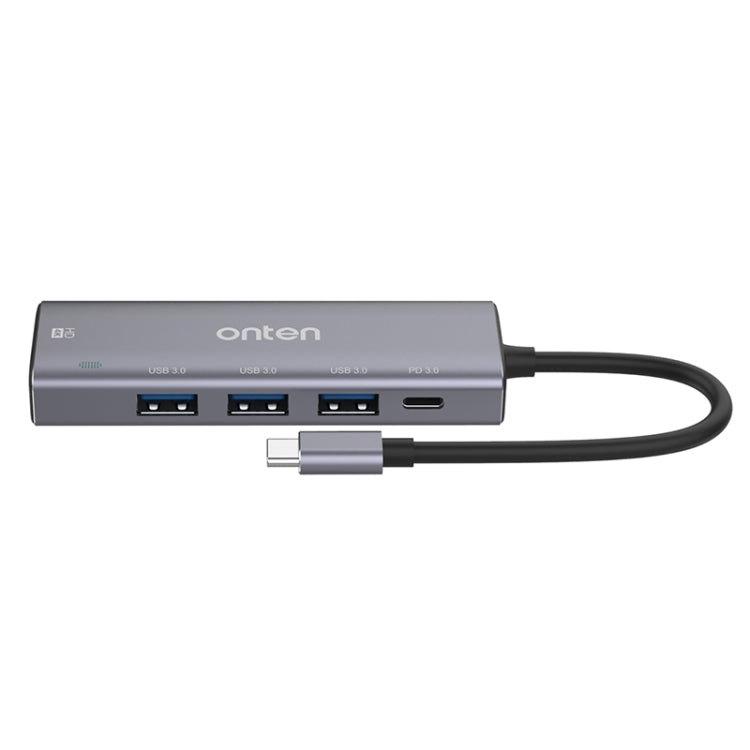 Onten OT-95123 5 in 1 Multifunctional Type-C + USB + HDMI Docking Station, Cable Length: 145mm(Silver) - free shipping - PMC Jewellery - Order now!