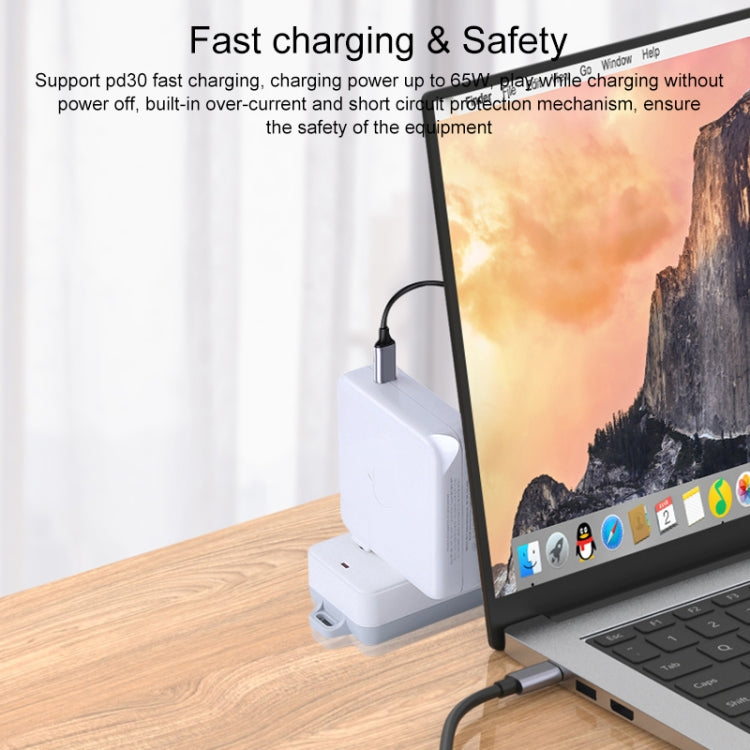 Onten OT-95123 5 in 1 Multifunctional Type-C + USB + HDMI Docking Station, Cable Length: 145mm(Silver) - free shipping - PMC Jewellery - Order now!