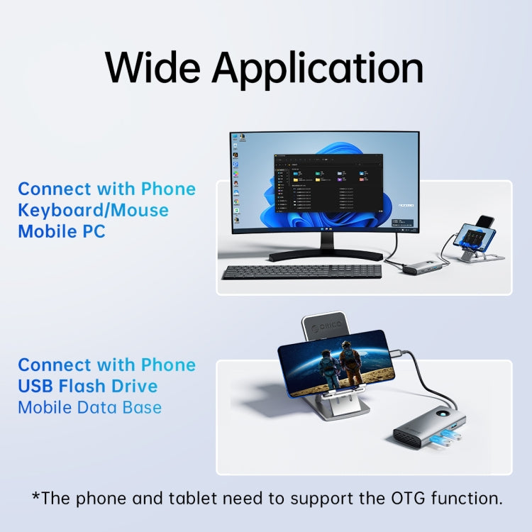 ORICO PW11-6P Type-C / USB-C 6-in-1 5Gbps Multifunction Docking Station (Silver) - free shipping - PMC TechLife - Order now!