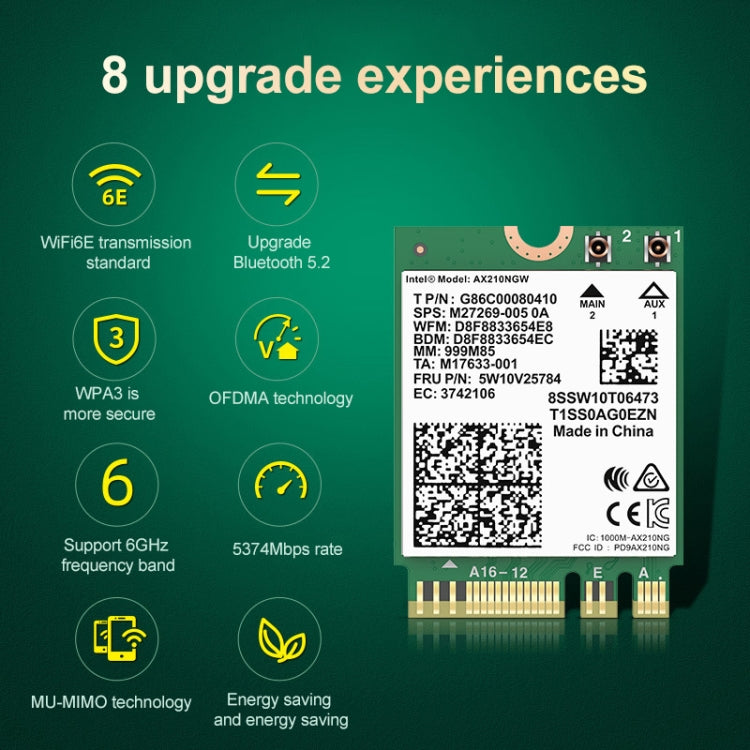 COMFAST AX210 vPro-M 5374Mbps Bluetooth 5.2 Tri-band Wireless Network Card - free shipping - PMC Jewellery - Order now!