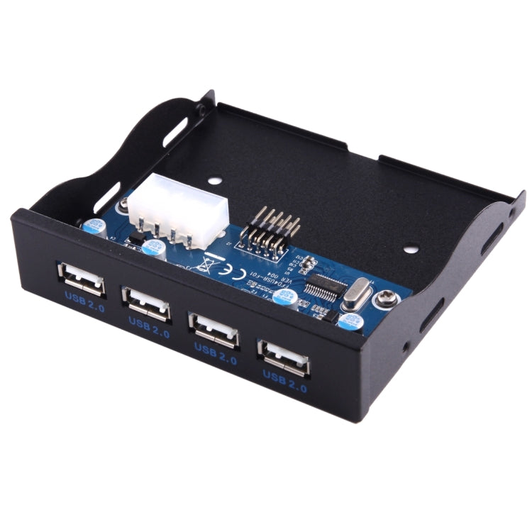 3.5 inch Floppy Expansion Bay Front Panel 4 Ports USB 2.0 HUB  Adapter Connector(Black) - free shipping - PMC TechLife - Order now!