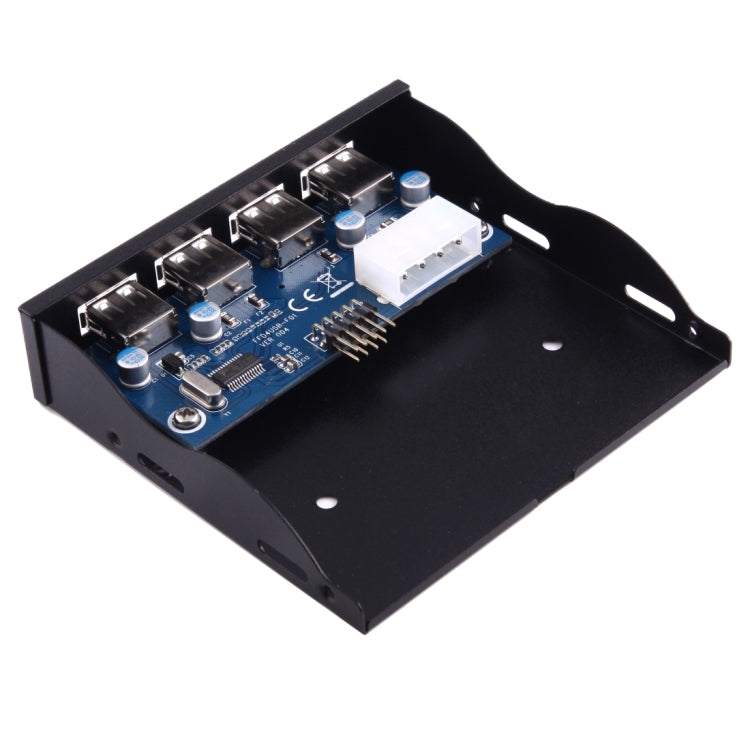 3.5 inch Floppy Expansion Bay Front Panel 4 Ports USB 2.0 HUB  Adapter Connector(Black) - free shipping - PMC TechLife - Order now!