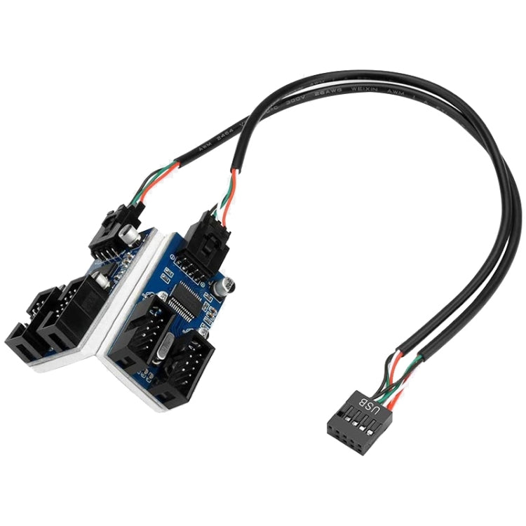Rocketek HC427 9 Pin USB2.0 HUB Adapter One-to-Four Splitter Circuit Board - USB 2.0 HUB by ROCKETEK | Online Shopping South Africa | PMC TechLife | Buy Now Pay Later Mobicred