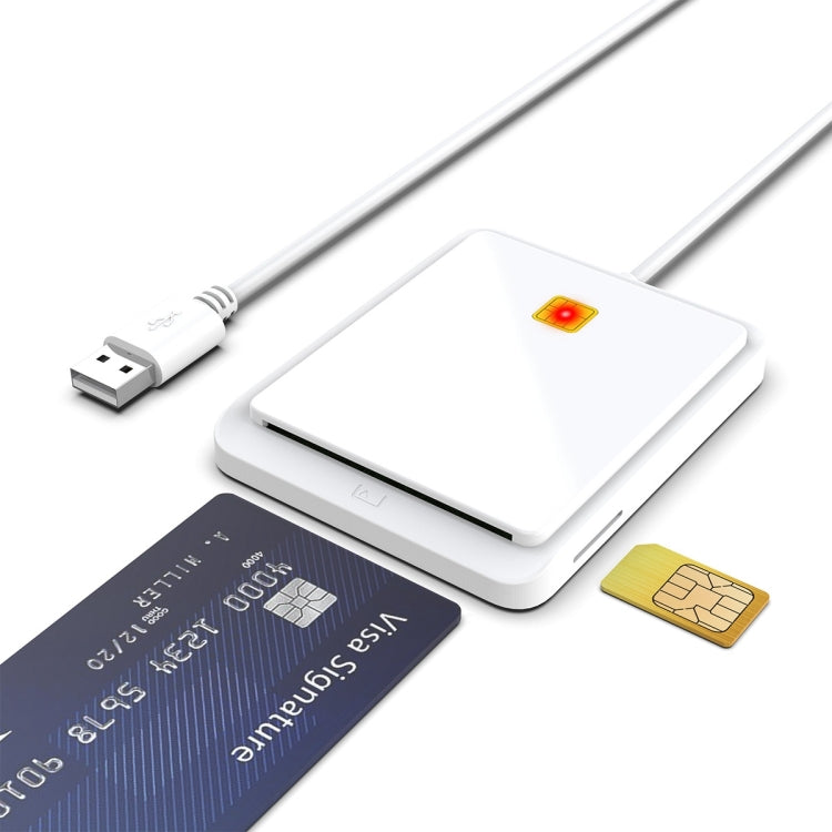 Rocketek CR317 USB 2.0 SIM  / ID / CAC Smart Card 2 in 1 Card Reader (White) -  by ROCKETEK | Online Shopping South Africa | PMC TechLife | Buy Now Pay Later Mobicred