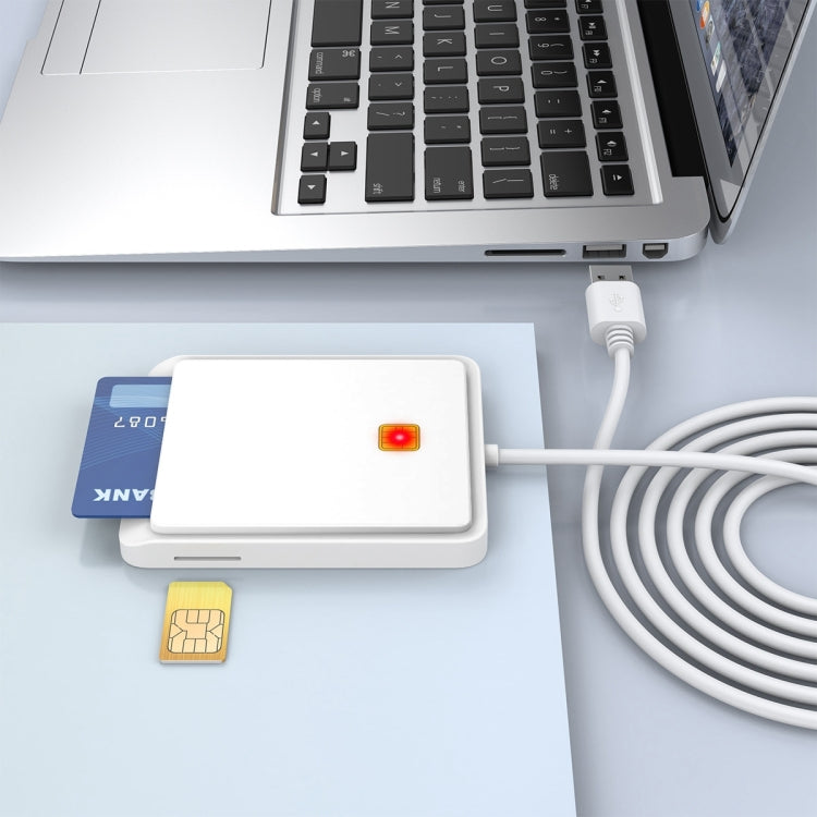 Rocketek CR317 USB 2.0 SIM  / ID / CAC Smart Card 2 in 1 Card Reader (White) -  by ROCKETEK | Online Shopping South Africa | PMC TechLife | Buy Now Pay Later Mobicred