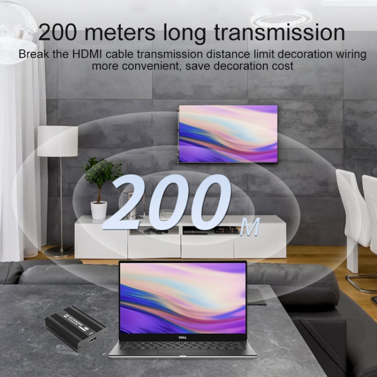 Measy ET1820 HDMI Extender Transmitter and Receiver Converter, POE Single Power Supply, Transmission Distance: 200m(EU Plug) - free shipping - PMC Jewellery - Order now!