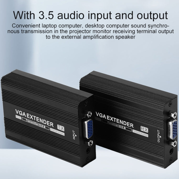 Measy VGA1815 VGA Extender Transmitter and Receiver Converter, POE Single Power Supply, Transmission Distance: 150m(US Plug) - free shipping - PMC Jewellery - Order now!