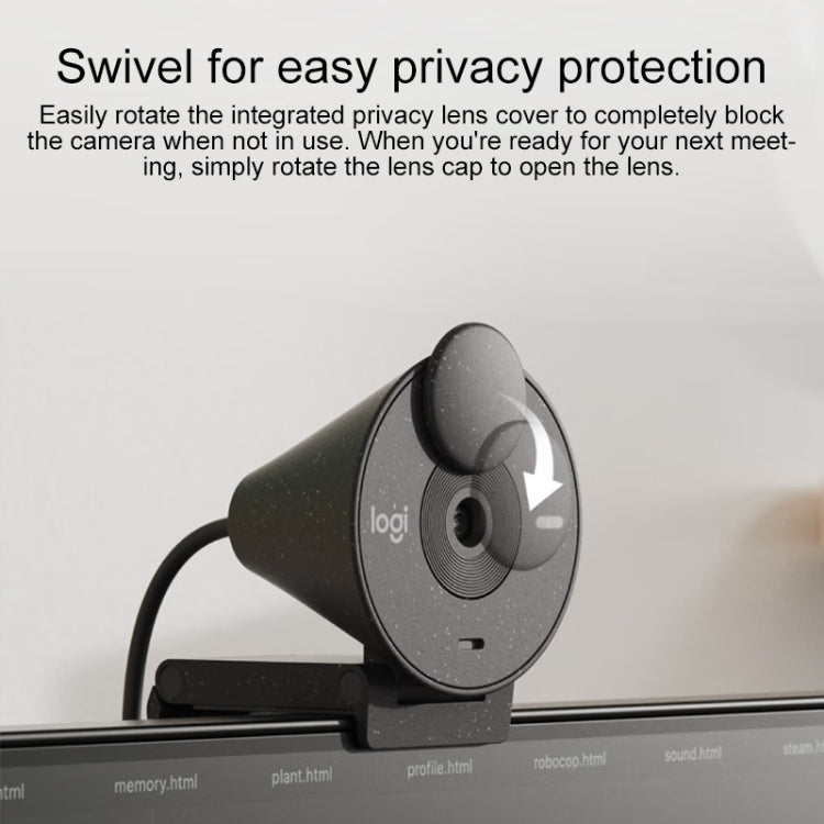 Logitech Brio 300 2MP 1080P Full HD IP Camera with Noise Reduction Microphone (White) - free shipping - PMC Jewellery - Order now!