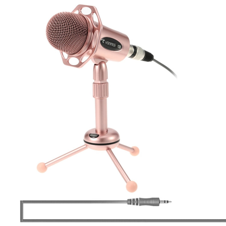 Yanmai Y20 Professional Game Condenser Microphone  with Tripod Holder, Cable Length: 1.8m, Compatible with PC and Mac for  Live Broadcast Show, KTV, etc.(Rose Gold) - Microphone by Yanmai | Online Shopping South Africa | PMC TechLife | Buy Now Pay Later Mobicred