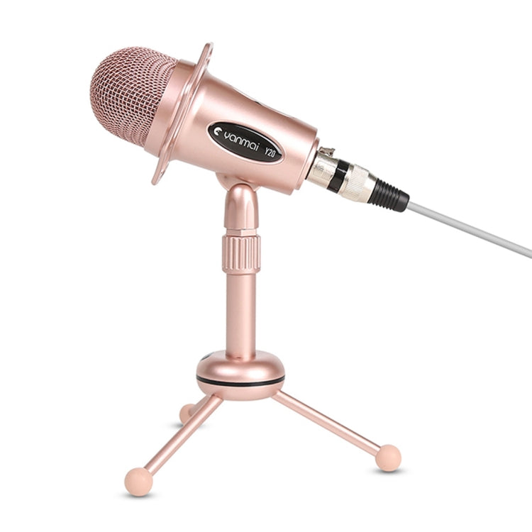 Yanmai Y20 Professional Game Condenser Microphone  with Tripod Holder, Cable Length: 1.8m, Compatible with PC and Mac for  Live Broadcast Show, KTV, etc.(Rose Gold) - Microphone by Yanmai | Online Shopping South Africa | PMC TechLife | Buy Now Pay Later Mobicred