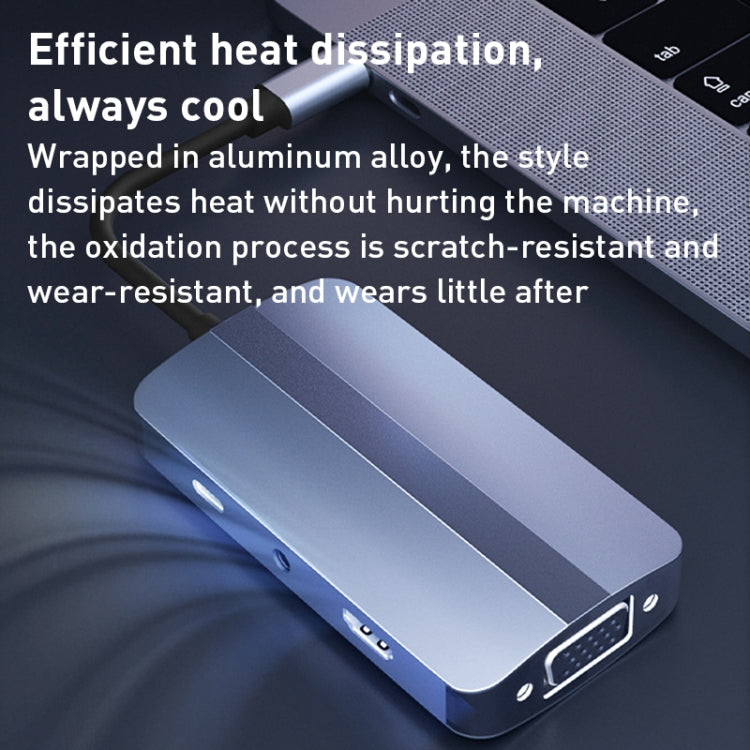 BYL-2106 7 in 1 USB-C / Type-C to USB Docking Station HUB Adapter (Silver) - USB HUB by PMC Jewellery | Online Shopping South Africa | PMC Jewellery | Buy Now Pay Later Mobicred