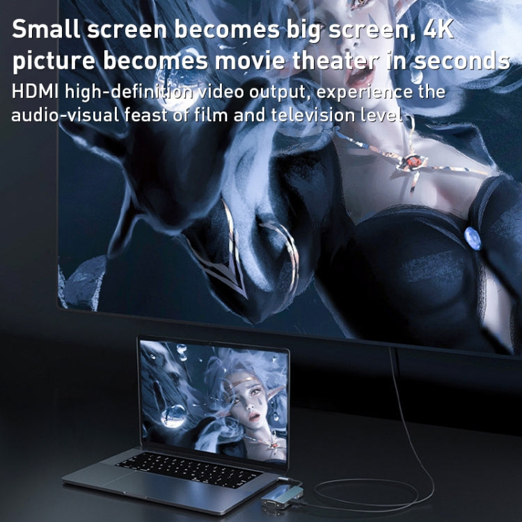 BYL-2106 7 in 1 USB-C / Type-C to USB Docking Station HUB Adapter (Silver) - USB HUB by PMC Jewellery | Online Shopping South Africa | PMC Jewellery | Buy Now Pay Later Mobicred