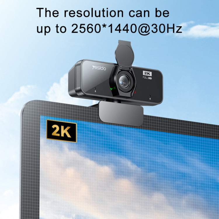 Yesido KM14 2K 4.0MP HD USB Webcam, Cable Length 1.5m - free shipping - PMC Jewellery - Order now!