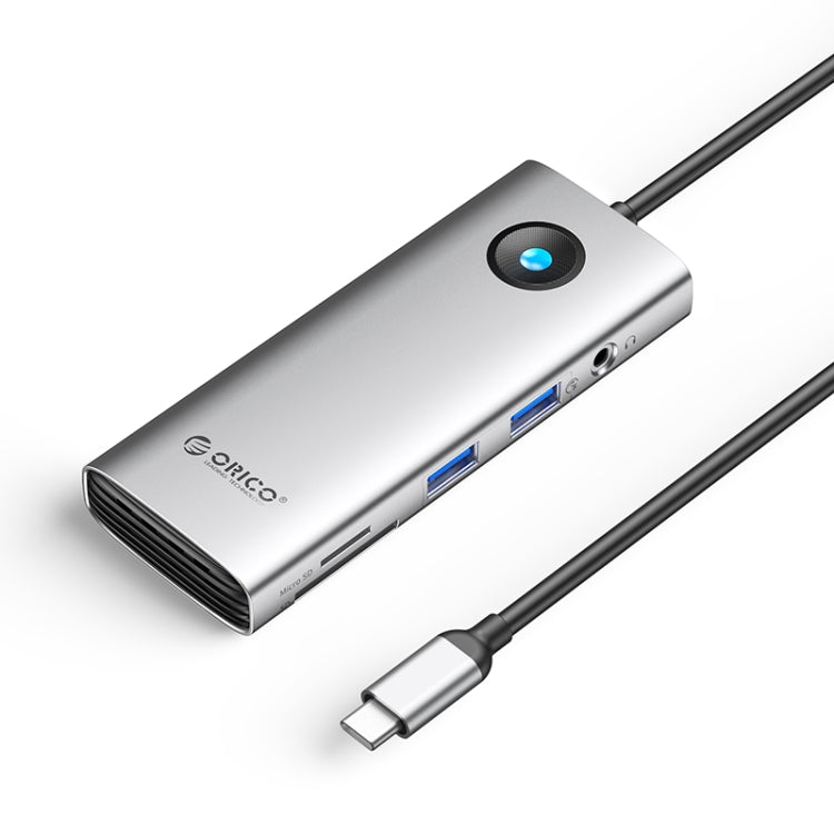 ORICO PW11-8PM Type-C / USB-C 8-in-1 5Gbps Multifunction Docking Station Card Reader (Silver) - USB HUB by ORICO | Online Shopping South Africa | PMC TechLife | Buy Now Pay Later Mobicred