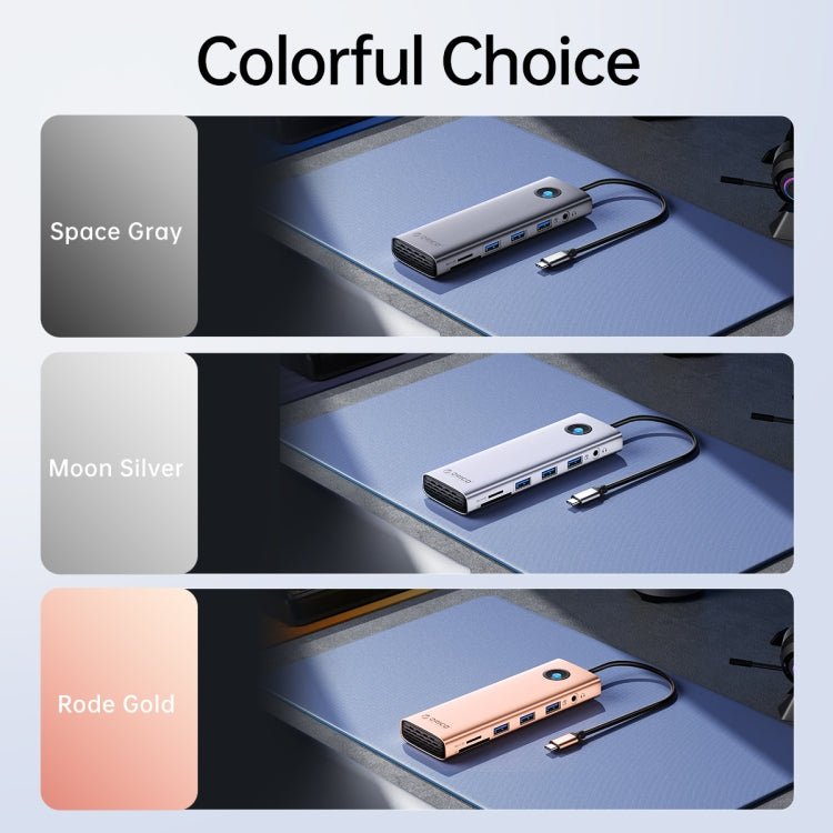 ORICO PW11-8PM Type-C / USB-C 8-in-1 5Gbps Multifunction Docking Station Card Reader (Silver) - USB HUB by ORICO | Online Shopping South Africa | PMC TechLife | Buy Now Pay Later Mobicred